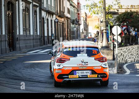 28 Franceschi Jean-Baptiste (FRA), Gorguilo Anthony (FRA), Renault Clio 2021, Toksport WRT, action pendant le rallye Ilas Canarias de la FIA 2021, 8e tour du Championnat européen de rallye 18 de la FIA, du 20 au 2021 novembre à Las Palmas de Gran Canaria, Espagne - photo Alexandre Guilleraumot / DPPI Banque D'Images