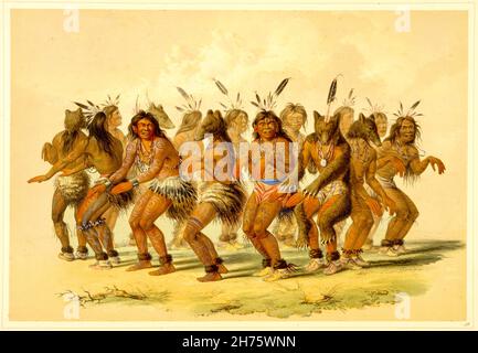 George Catlin - la danse de l'ours - 1844 Banque D'Images