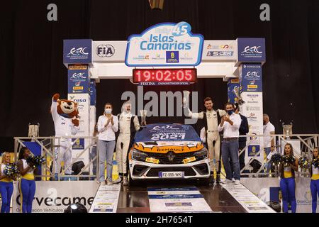 28 Franceschi Jean-Baptiste (FRA), Gorguilo Anthony (FRA), Renault Clio, Poster,Lors du Rallye Ilas Canarias 2021 de la FIA ERC, 8e tour du Championnat européen de Rallye 2021 de la FIA, du 18 au 20 novembre 2021 à Las Palmas de Gran Canaria, Espagne - photo: Gregory Lenormand/DPPI/LiveMedia Banque D'Images