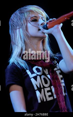 Paramore, Hayley Williams en concert, Royaume-Uni, 2007 Banque D'Images