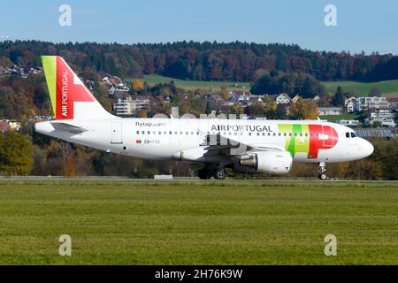 TAP Air Portugal Airbus A319.Avion enregistré comme CS-TTO de TAP AirPortugal à destination de Lisbonne, Portugal. Banque D'Images