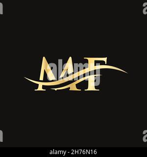 Logo MF Letter Linked pour l'identité de l'entreprise et de l'entreprise.Modèle de scénario de logo MF de la lettre initiale. Illustration de Vecteur