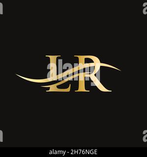 Vecteur de conception du logo LR.Logo Swoosh lettre LR Illustration de Vecteur