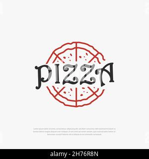 Illustration du logo du restaurant rustique pizza Illustration de Vecteur
