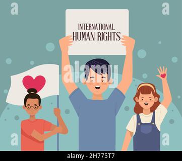 carte postale de la journée des droits de l'homme Illustration de Vecteur