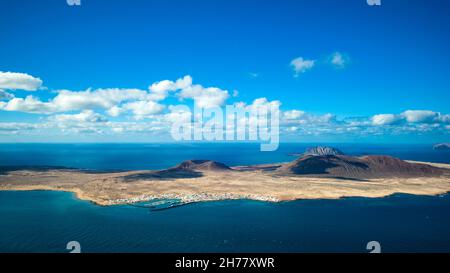 Vue panoramique de l'île de la Graciosa Lanzarote Banque D'Images