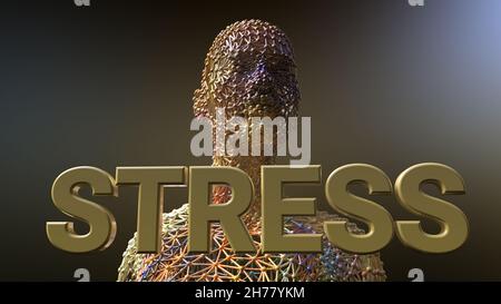 Le rendu 3d. Exploser tête portrait Banque D'Images