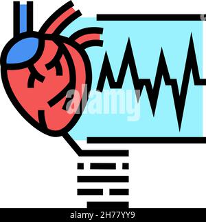 illustration vectorielle de l'icône de couleur des battements cardiaques irréguliers Illustration de Vecteur