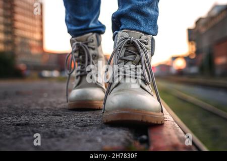 Chaussures de randonn e en cuir.Chaussure de marche en gros