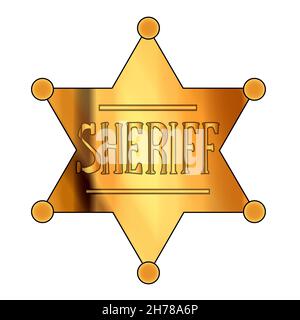 Un badge de shérif du Far West américain. Banque D'Images