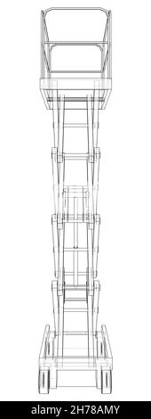 Présentation du concept de l'élévateur à ciseaux Banque D'Images