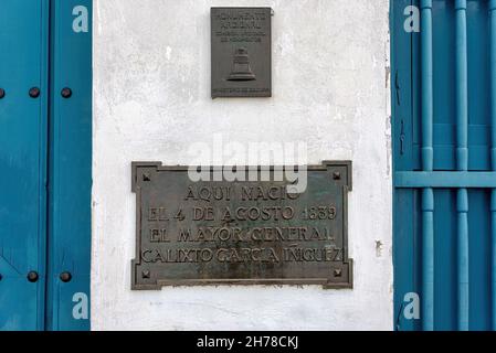 Façade de la maison natale de Calixto Garcia Iniguez qui est un monumentNov national.21, 2021 Banque D'Images