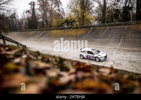 23 Gryazin Nikolay (raf), Aleksandrov Konstantin (raf), Movisport, Volkswagen Polo GTI, action lors du Rallye ACI Monza, 12e tour du WRC 2021 de la FIA, Championnat du monde de rallye FIA, du 18 au 21 novembre 2021 à Monza, Italie - photo: Nikos Katikis/DPPI/LiveMedia Banque D'Images