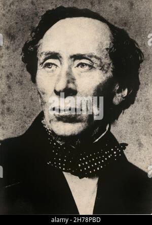 Portrait de l'ecrivain et poete danois Hans Christian Andersen (1805-1875).Photographie des annés 1860.©Archives-Zephyr/Opale via Opale.photo *** Banque D'Images