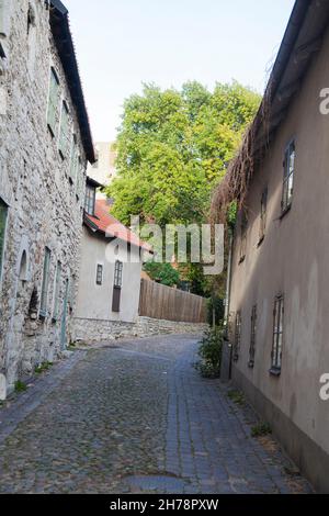 ALLÉE DE VISBY GOTLAND avec de vieilles maisons dans la ville médiévale sur l'île Banque D'Images