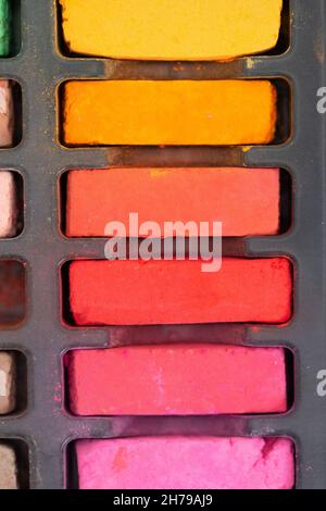 Craie pastel douce aux couleurs chaudes. Banque D'Images
