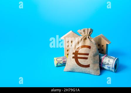 Maisons et actifs euro monnaie.Gestion des actifs, des finances et des ressources.Immobilier.Économies.Paiement des taxes.Comptabilité de comptabilité.Construire Banque D'Images
