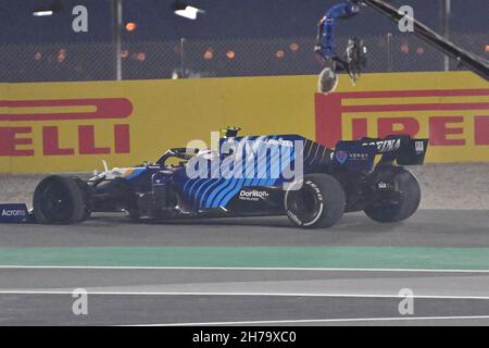 LATIFI Nicholas (CAN), Williams Racing F1 FW43B, action perforante lors du Grand Prix Ooredoo Qatar de Formule 1 2021, 20e tour du Championnat du monde de Formule 1 2021 de la FIA du 19 au 21 novembre 2021 sur le circuit international de Losail, à Lusail, Qatar - photo: DPPI/DPPI/LiveMedia Banque D'Images