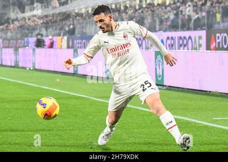 Stade Artemio Franchi, Florence, Italie, 20 novembre 2021,Alessandro Florenzi (Milan) pendant l'ACF Fiorentina vs AC Milan - italie football série A Banque D'Images