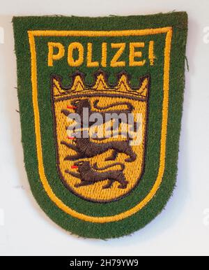 Badge police de la police allemande Polizei Banque D'Images