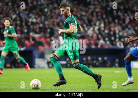 David Garcia d'Osasuna pendant le championnat d'Espagne la Liga football match entre Atletico de Madrid et CA Osasuna le 20 novembre 2021 au stade Wanda Metropolitano à Madrid, Espagne - photo: IrH/DPPI/LiveMedia Banque D'Images