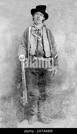 Billy the Kid - photo d'époque du Vieux Ouest - vers 1880 Banque D'Images