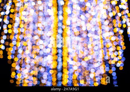 bokeh, bokeh lumières sur fond noir, flou abstrait bokeh lumière Banque D'Images