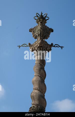 Détail de la Pillerie baroque de Porto à la cathédrale Sé do Porto dans le quartier historique de Ribeira à Porto, Portugal. Banque D'Images
