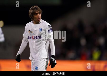 ANTWERPEN, BELGIQUE - NOVEMBRE 21 : Junya Ito de KRC Genk lors du match Jupiler Pro League entre K. Beerschot V.A. et KRC Genk à l'Olympich Stadion le 21 novembre 2021 à Antwerpen, Belgique (photo de Joris Verwijst/Orange Pictures) Banque D'Images