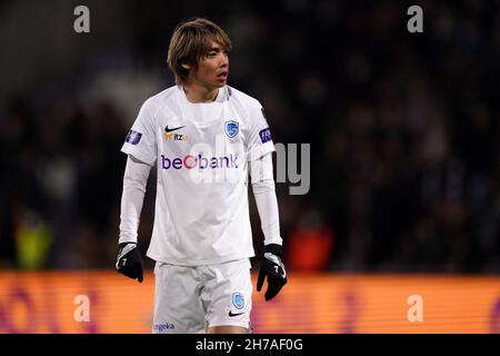 ANTWERPEN, BELGIQUE - NOVEMBRE 21 : Junya Ito de KRC Genk lors du match Jupiler Pro League entre K. Beerschot V.A. et KRC Genk à l'Olympich Stadion le 21 novembre 2021 à Antwerpen, Belgique (photo de Joris Verwijst/Orange Pictures) Banque D'Images