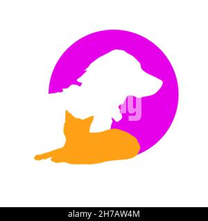 Logo de la boutique pour chats et chiens.Illustration vectorielle Illustration de Vecteur