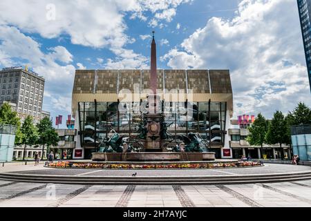 La fontaine de Mendebrunnen à leipzig, Allemagne, juillet 2017 Banque D'Images