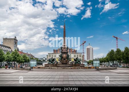 La fontaine de Mendebrunnen à leipzig, Allemagne, juillet 2017 Banque D'Images