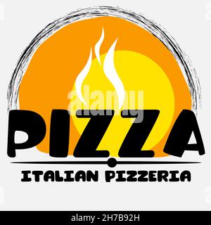 résumé petit lettrage logo itplian pizzeria ou pizza 1 Illustration de Vecteur