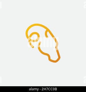 design vectoriel. logo créé à partir de la forme de ligne un bélier de tête avec idée de concept minimaliste. Illustration de Vecteur