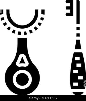 illustration vectorielle d'icône de glyphe pour brosse à dents pour enfant Illustration de Vecteur