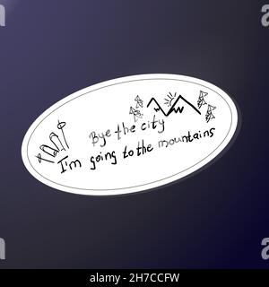 Ensemble de camping rv, loisirs en plein air avec des montagnes et des étiquettes monochromes vectorielles de camping-car, des emblèmes, des badges et des éléments de conception isolés sur blanc Illustration de Vecteur