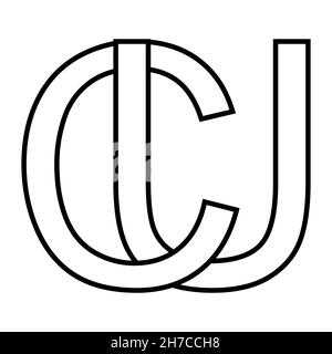 Logo signe uc cu icône signe lettres entrelacées c u Illustration de Vecteur