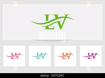 Lettre initiale liée logo LV.Design moderne avec logo LV de lettre vecteur et moderne tendance Illustration de Vecteur