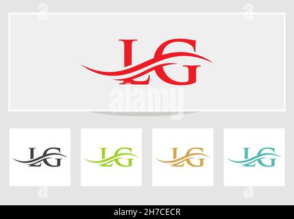 Lettre créative LG avec concept de luxe.Logo LG moderne conçu pour l'identité de l'entreprise et de l'entreprise Illustration de Vecteur