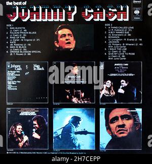 Johnny Cash: 1973.Couverture arrière du profil de leadership : le meilleur de Banque D'Images