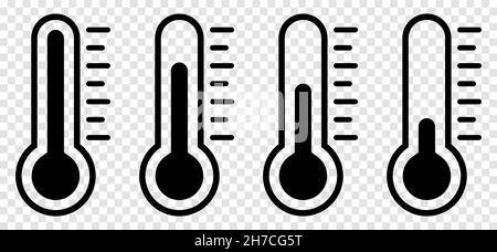 Panneau météo.Icône de température définie.Peut être utilisé pour la conception d'applications Web et mobiles.Icônes vectorielles isolées sur fond transparent Illustration de Vecteur