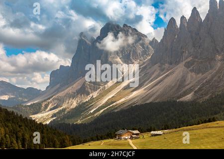 ALP sur le Mont Rasciesa en face du groupe Odle, Gardena, Tyrol du Sud Banque D'Images