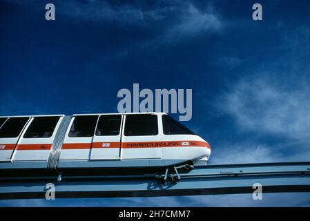 Australie.Sydney.TNT Harborlink Monorail.Maintenant fermé.Photo vers 1989. Banque D'Images