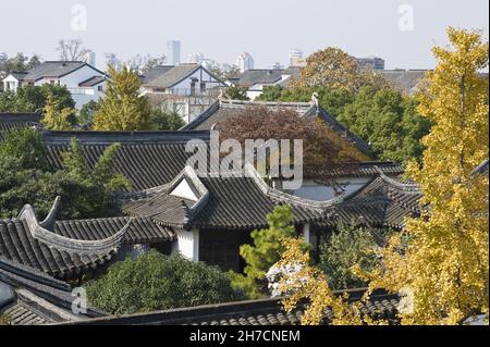 Vues depuis la Pagode lumière dans la vieille ville, la Chine, Suzhou Banque D'Images