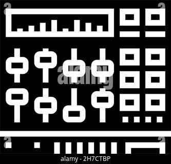 illustration vectorielle de l'icône du glyphe de l'équipement de mixage audio Illustration de Vecteur