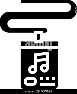 badge du participant au festival de musique glyphe icône illustration vectorielle Illustration de Vecteur