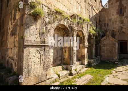 Détails architecturaux du monastère de Tatev en Arménie.C'est un endroit célèbre pour le culte et le voyage.Religion et les principales attractions de Caucasia Banque D'Images