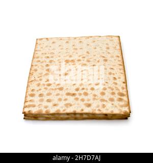 Matza sur fond blanc Banque D'Images