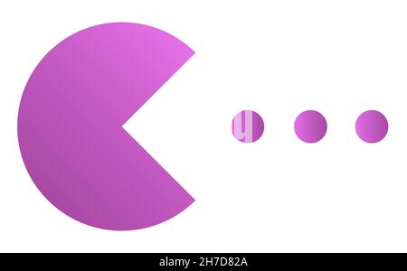 Illustration de jeu d'arcade rétro, silhouette violette Banque D'Images